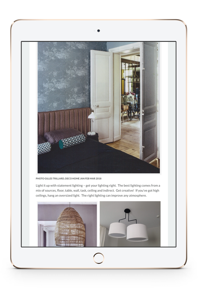 Christine White Design Blog Post on tablet