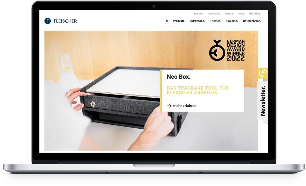 Fleischer Website Home Page on Desktop