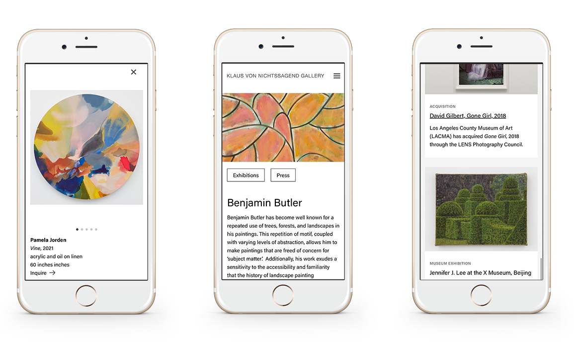 Klaus von Nichtssagend Website on Mobile