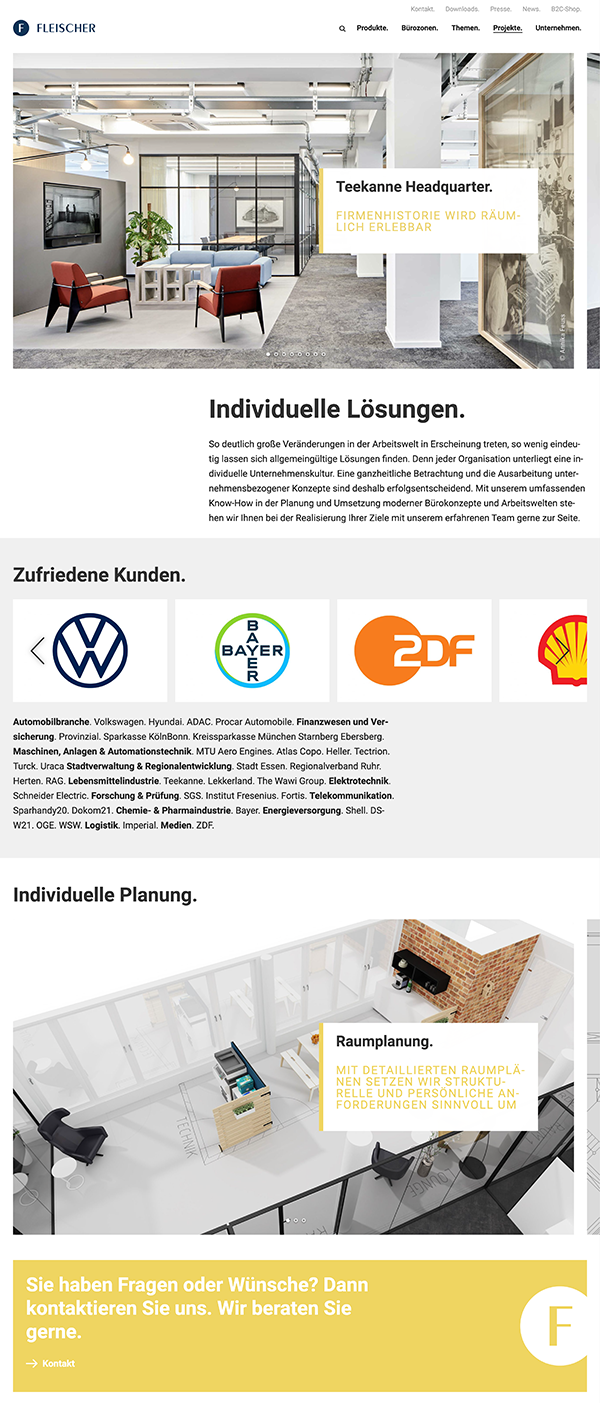 Fleischer Website Projekte Page on Desktop
