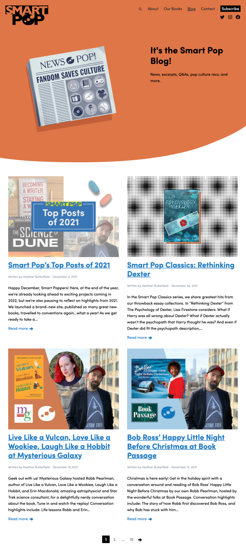 SmartPop Website Blog Page on Desktop